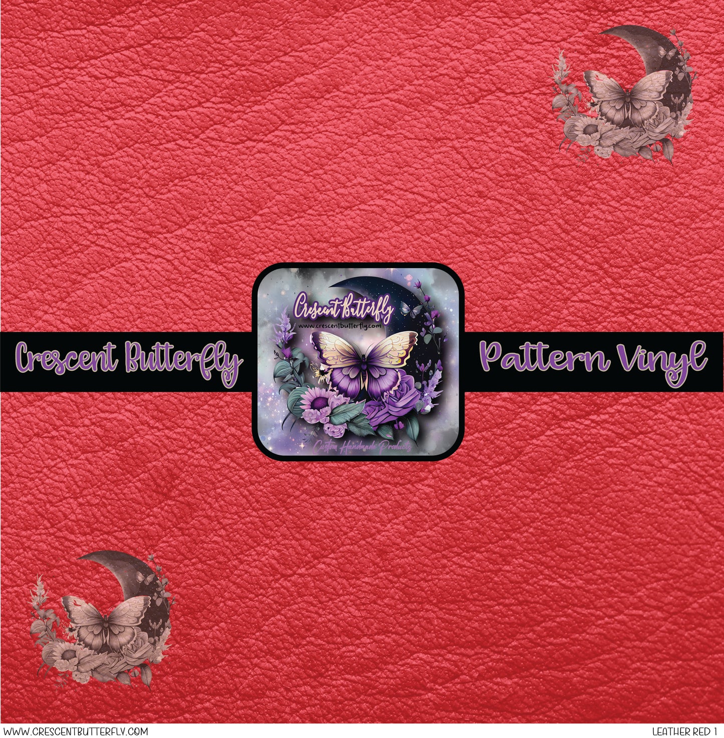 Leather Red 1 Printed Vinyl Sheet/Wrap