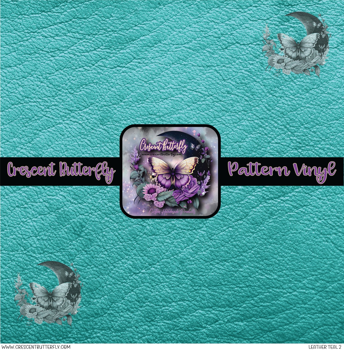 Leather Teal 2 Printed Vinyl Sheet/Wrap