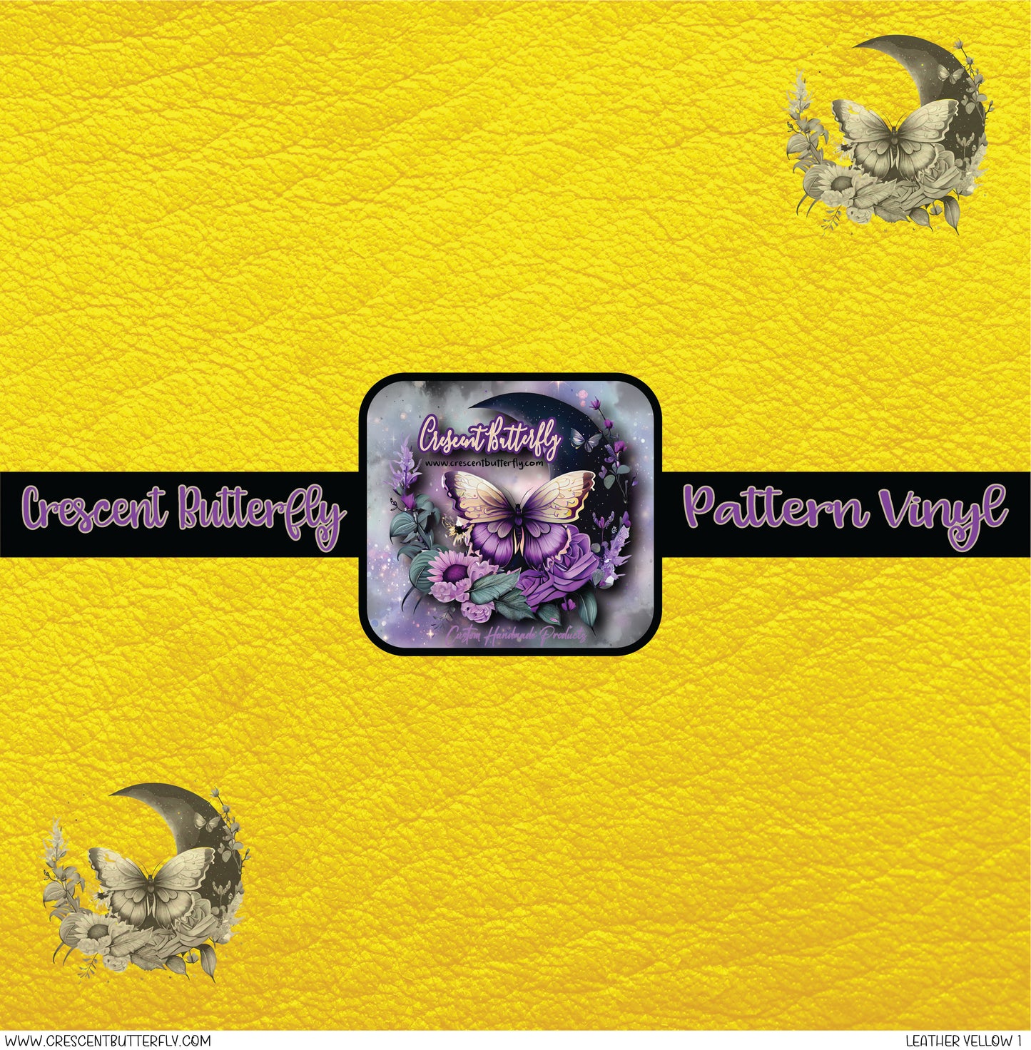 Leather Yellow 1 Printed Vinyl Sheet/Wrap