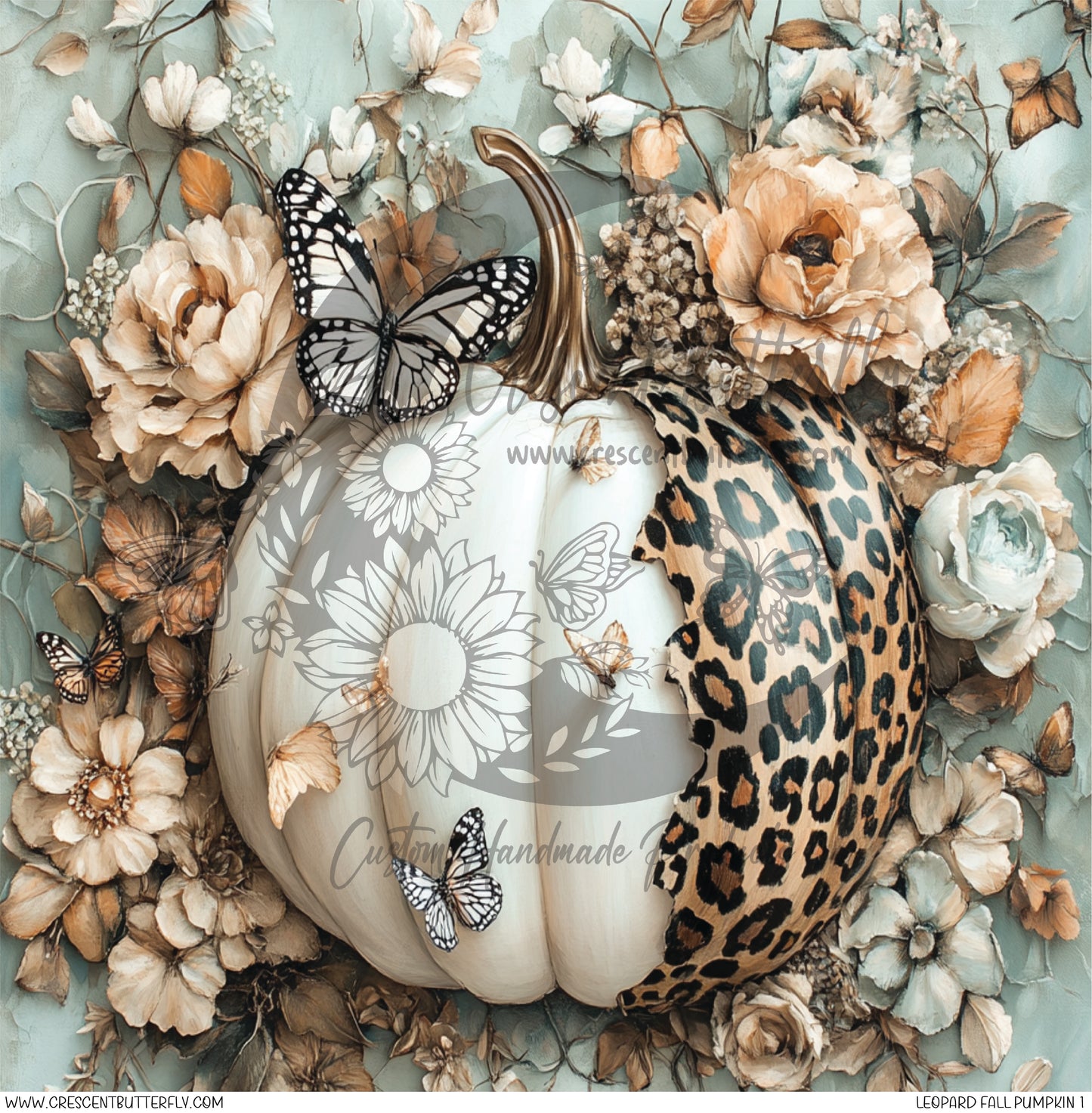 Leopard Fall Pumpkin 1 Printed Vinyl Sheet/Wrap