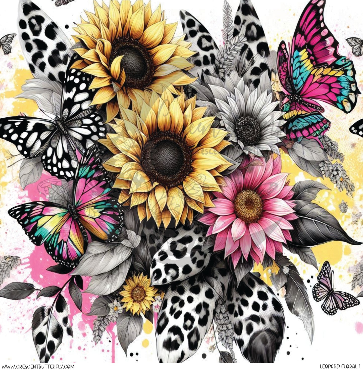 Leopard Floral 1 Printed Vinyl Sheet/Wrap