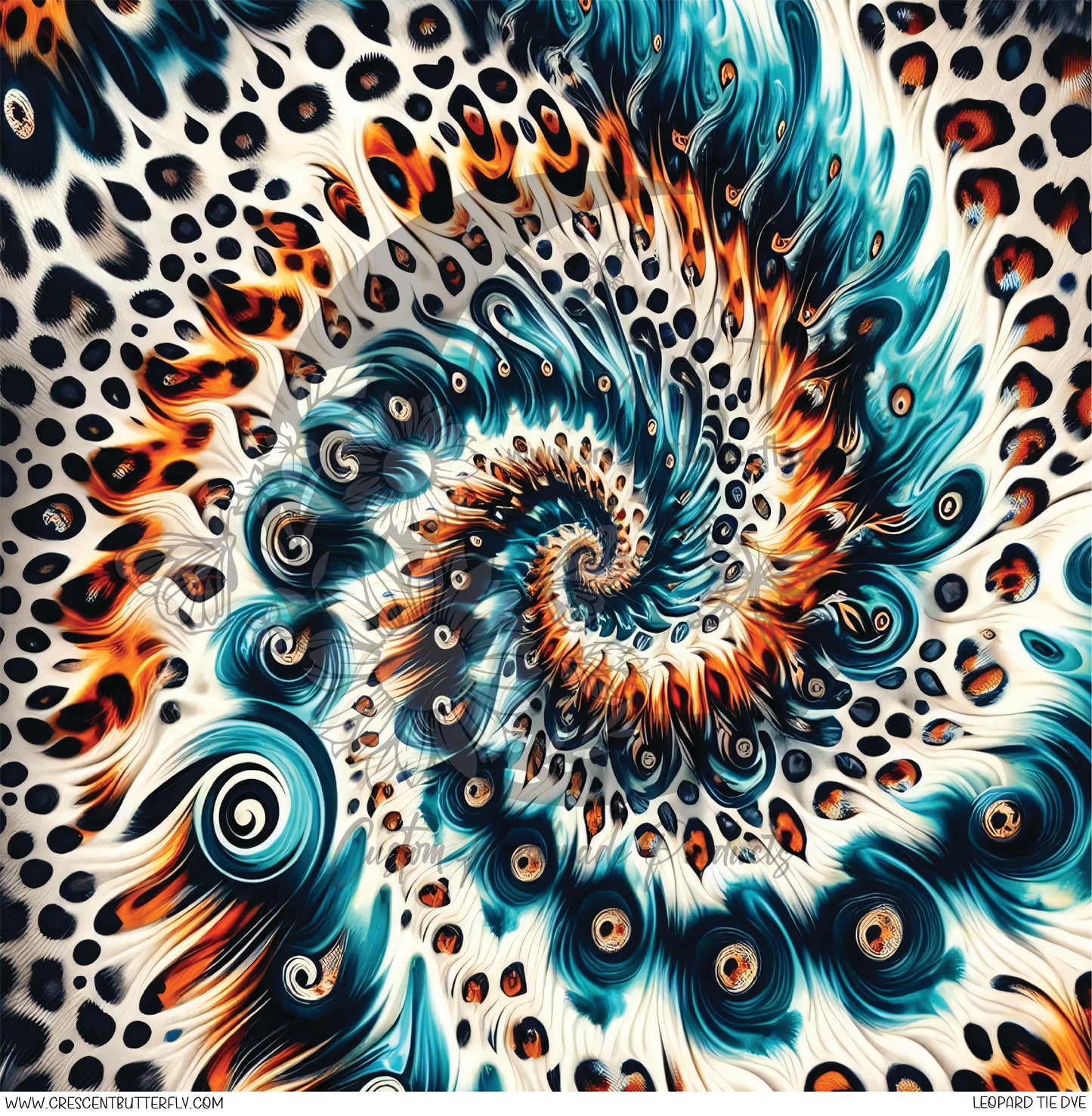 Leopard Tie Dye Printed Vinyl Sheet/Wrap