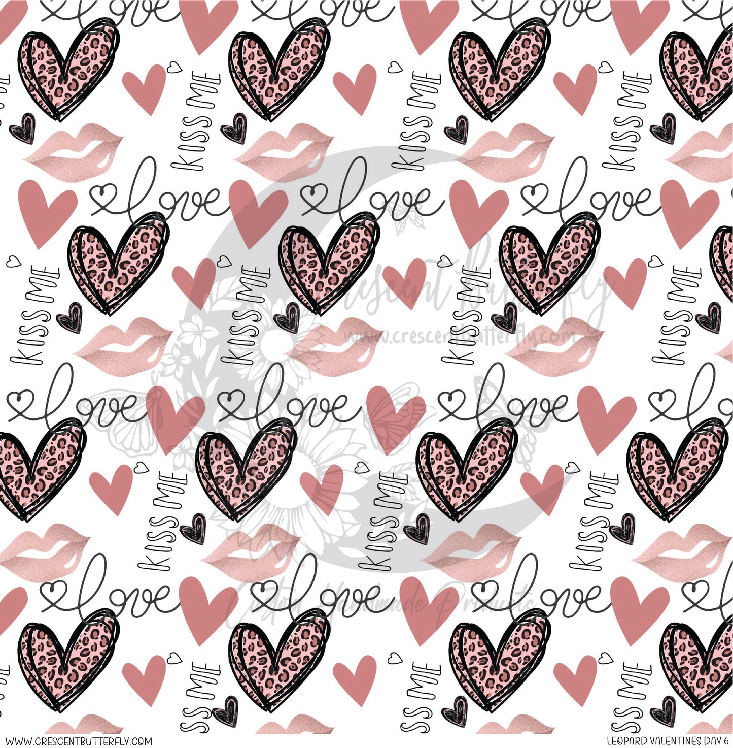 Leopard Valentines Day 6 Printed Vinyl Sheet/Wrap