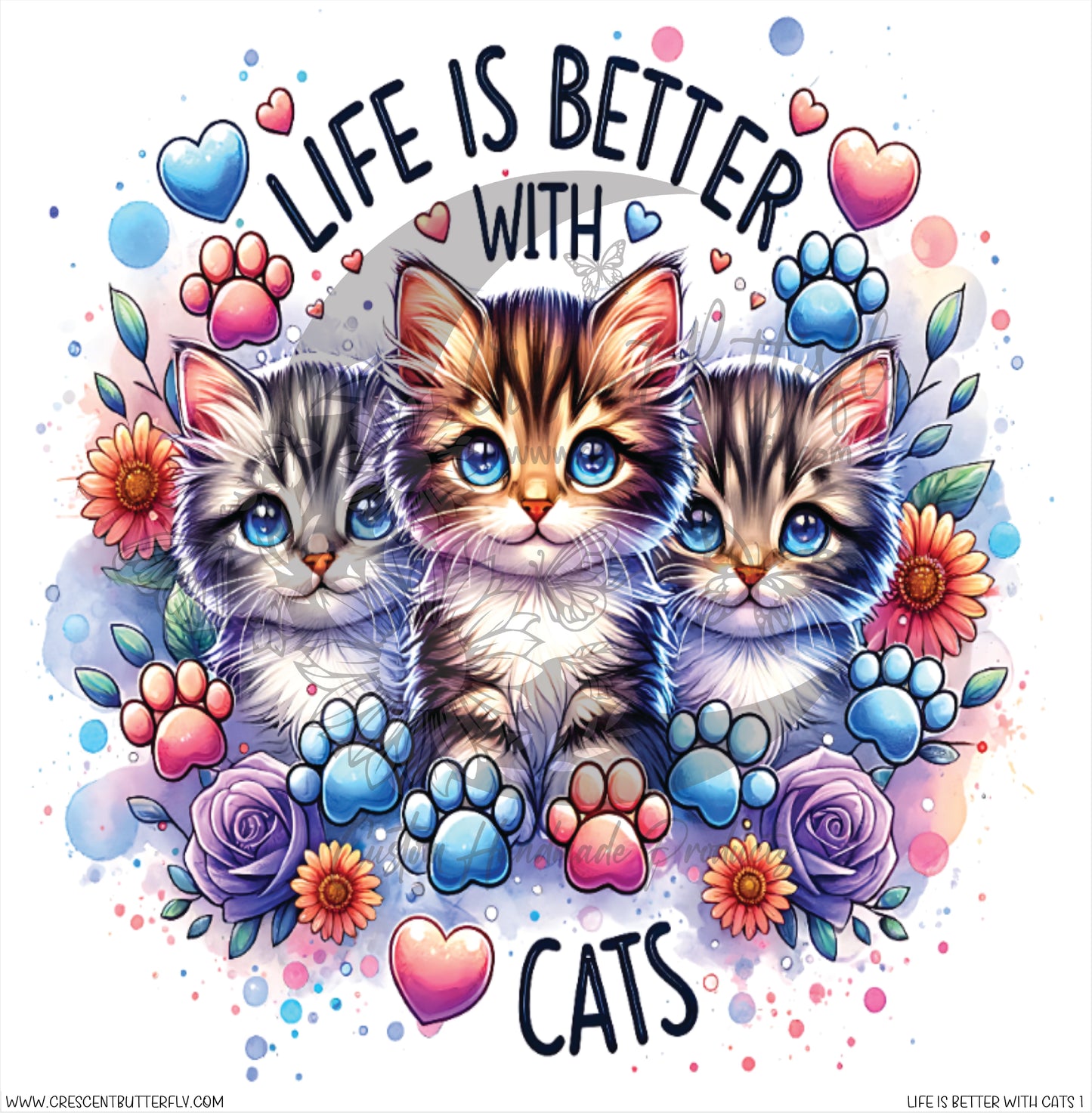 Life Is Better With Cats 1 Printed Vinyl Sheet/Wrap