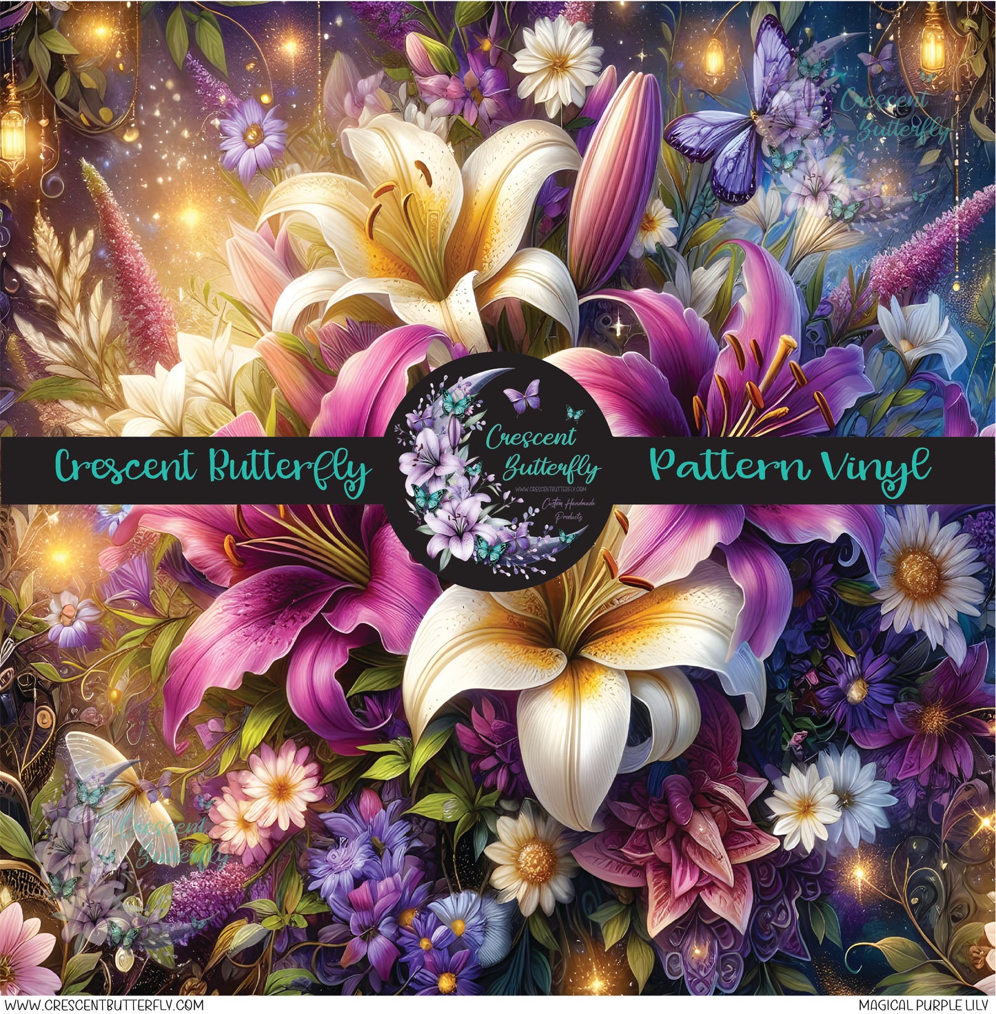 Magical Purple Lily Printed Vinyl Sheet/Wrap