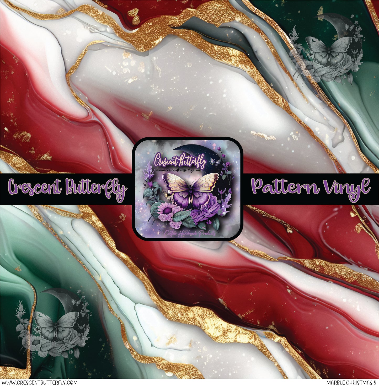 Marble Christmas 8 Printed Vinyl Sheet/Wrap