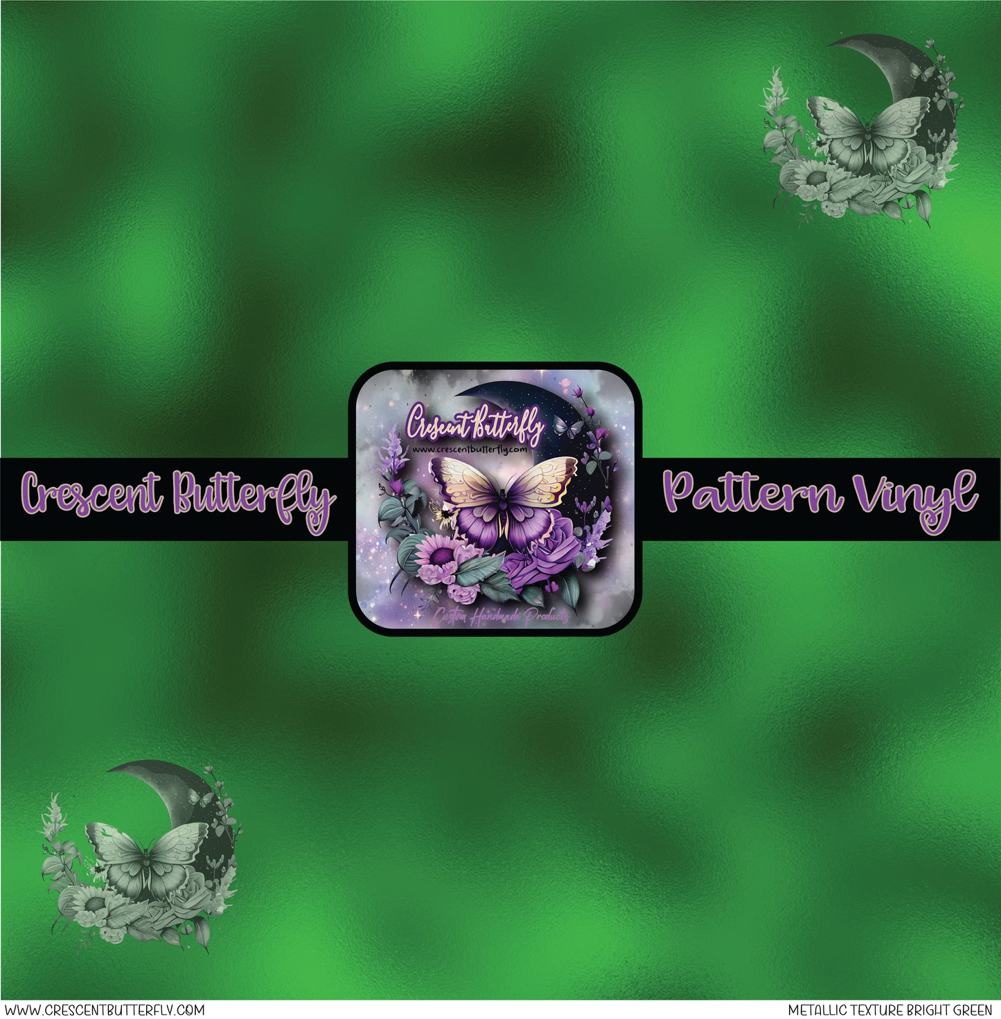 Metallic Texture Bright Green Printed Vinyl Sheet/Wrap