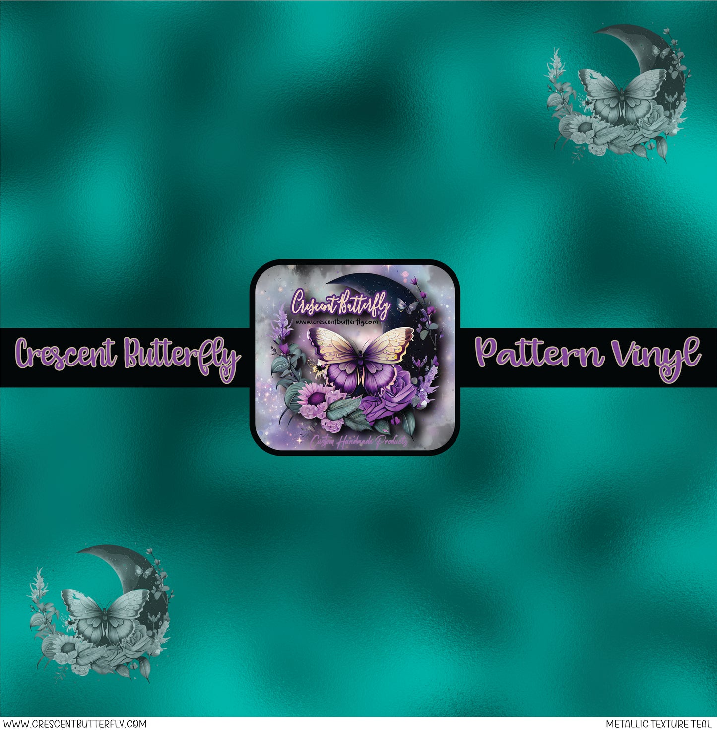 Metallic Texture Teal Printed Vinyl Sheet/Wrap