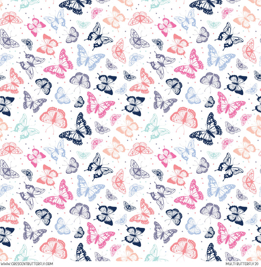 Multi Butterfly 20 Printed Vinyl Sheet/Wrap