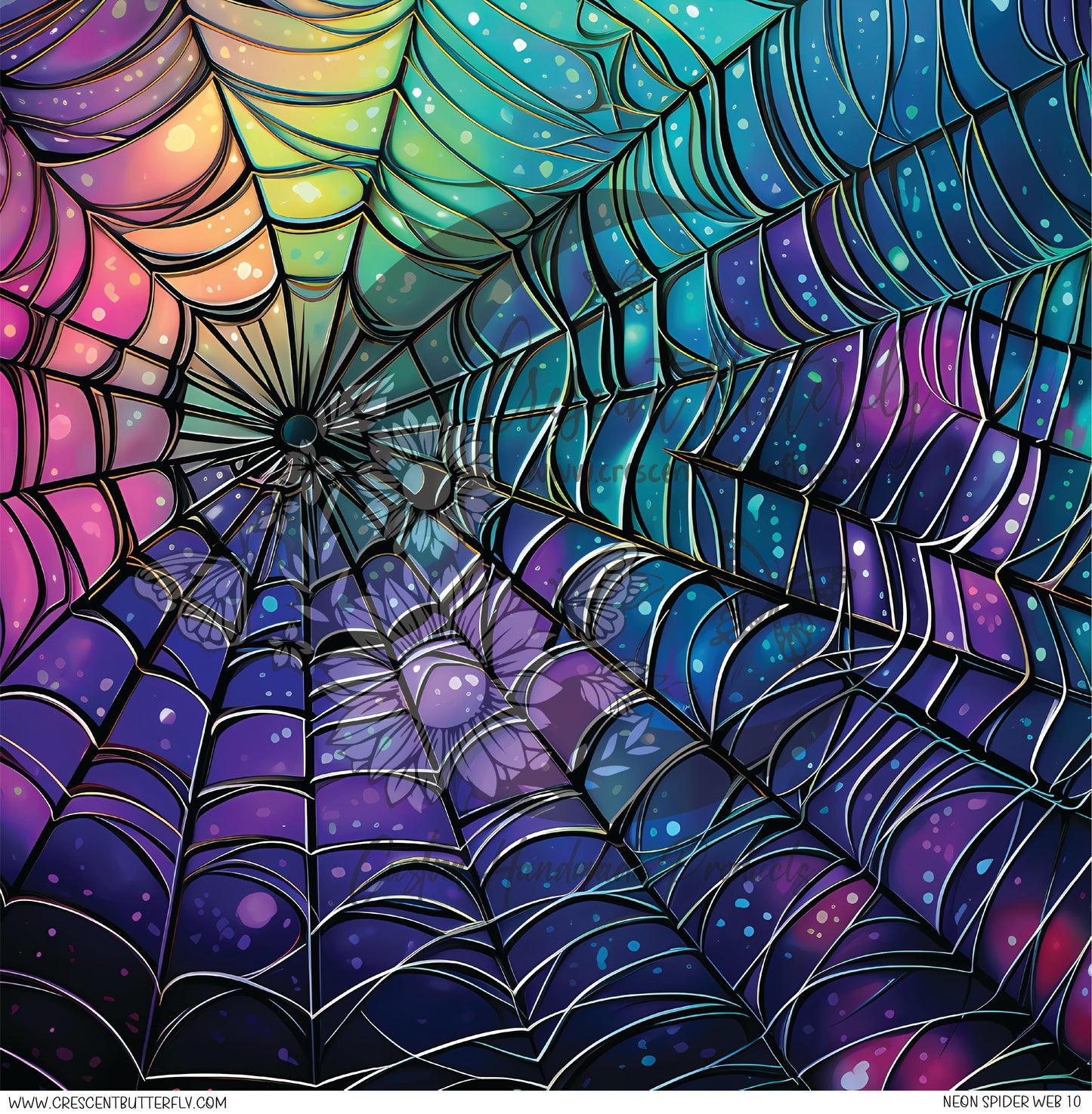 Neon Spider Web 10 Printed Vinyl Sheet/Wrap