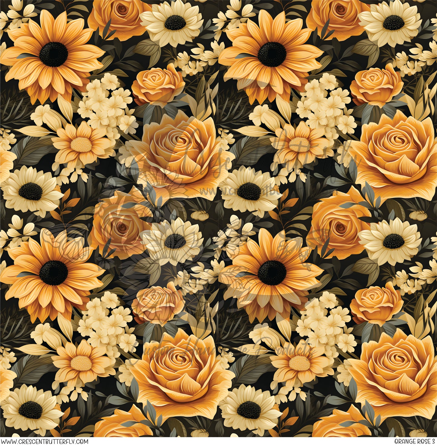 Orange Rose 3 Printed Vinyl Sheet/Wrap