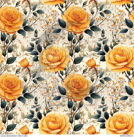 Orange Roses 4 Printed Vinyl Sheet/Wrap