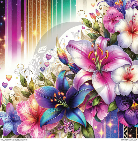 Orchid Flower 29 Printed Vinyl Sheet/Wrap