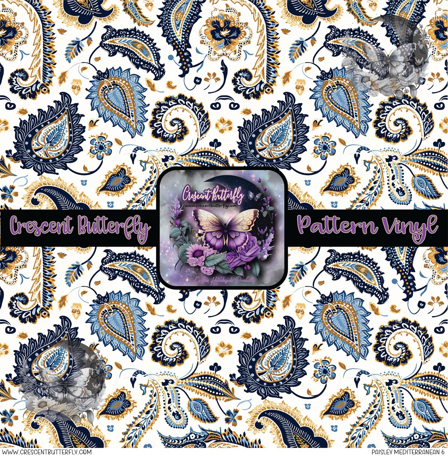 Paisley Mediterranean 6 Printed Vinyl Sheet/Wrap