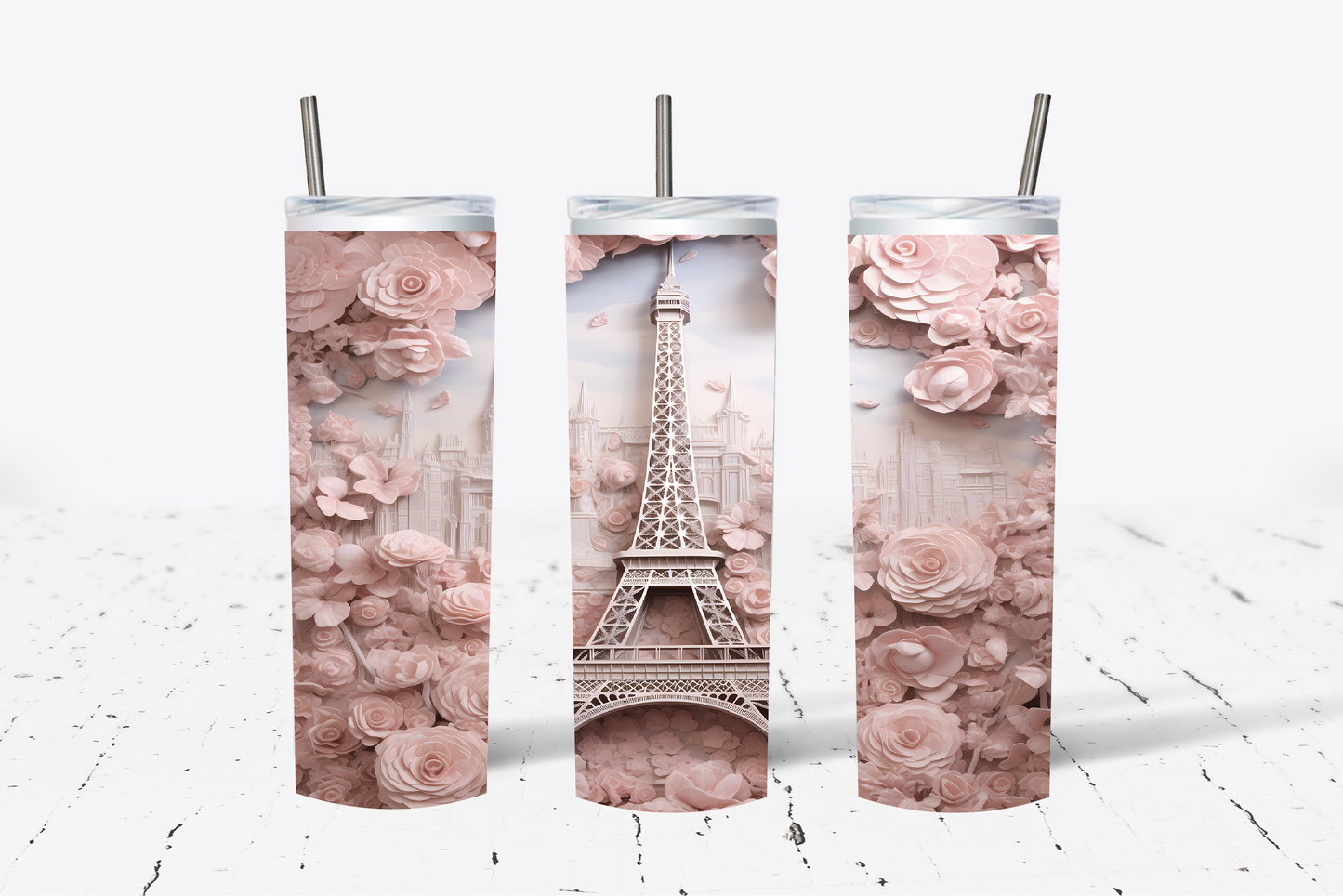 Paris Rose 3D Sublimation Tumbler