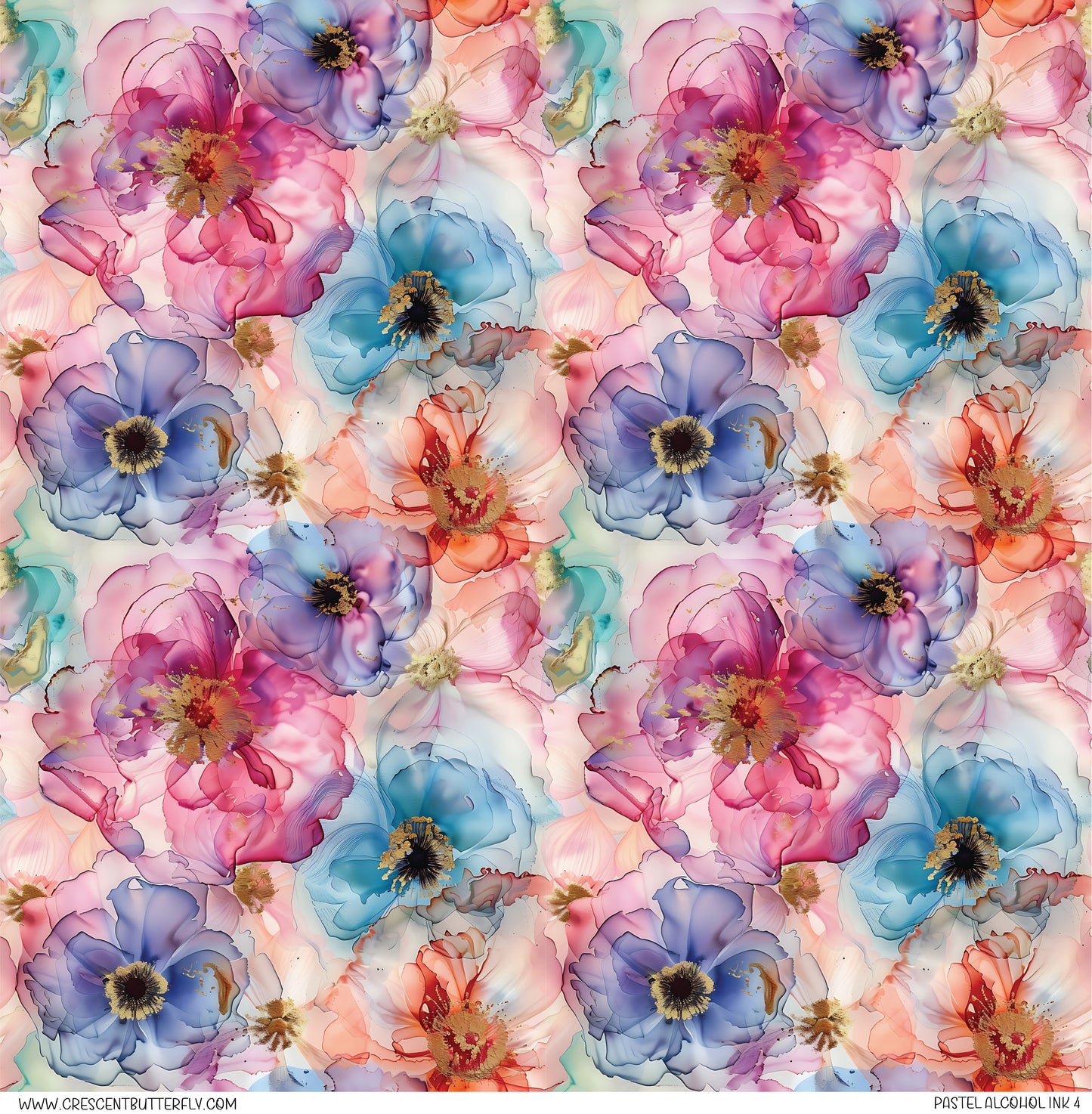 Pastel Alcohol Ink 4 Printed Vinyl Sheet-Tumbler Wrap