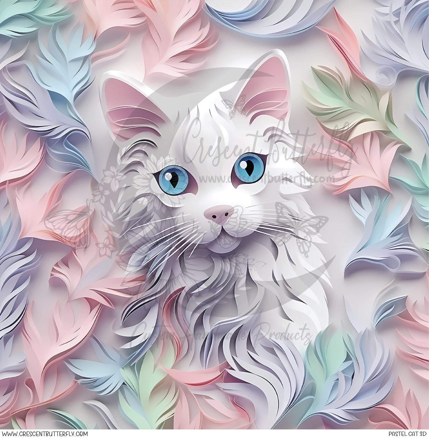 Pastel Cat 3D Printed Vinyl Sheet/Wrap