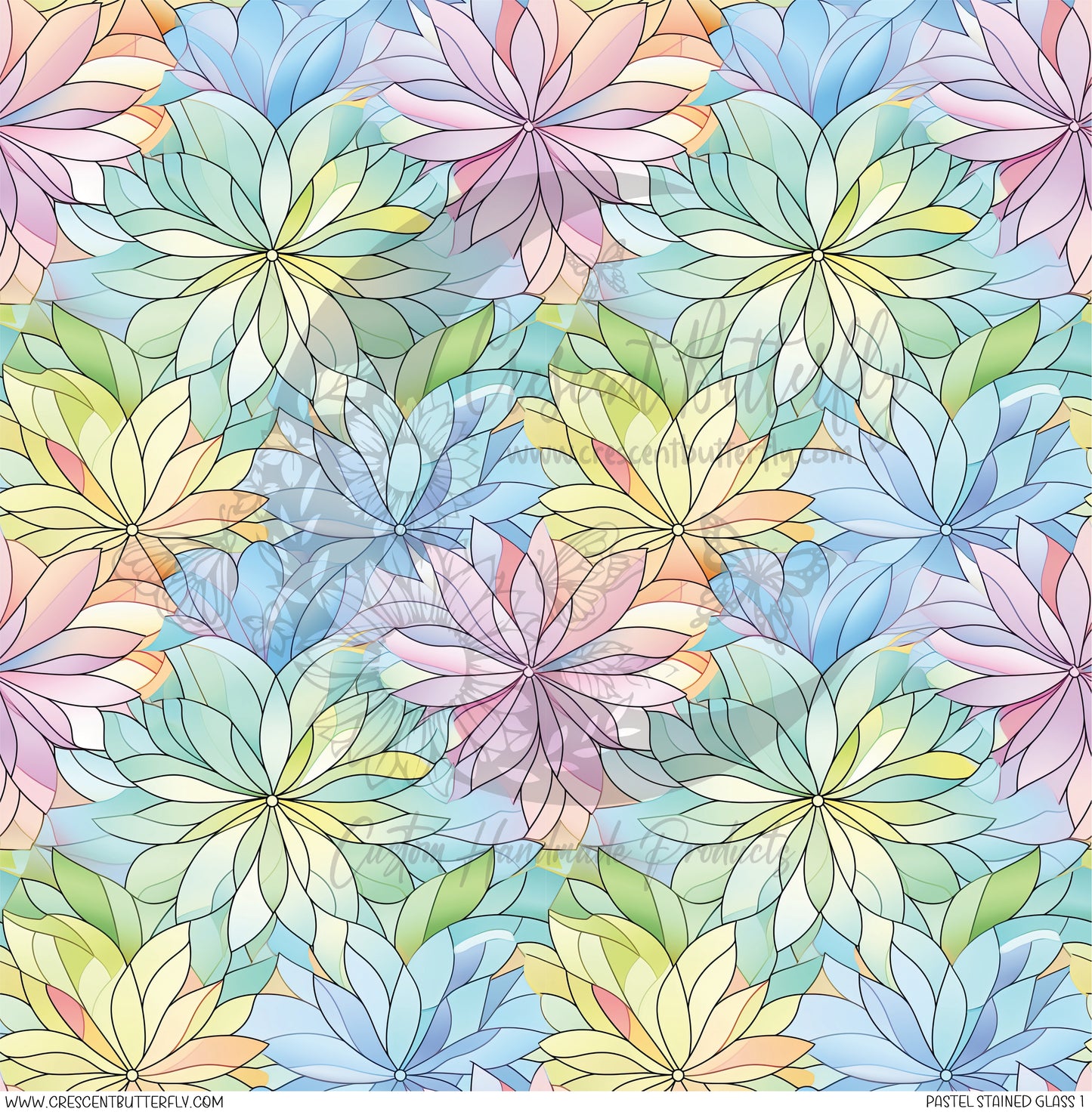Pastel Stained Glass 1 Printed Vinyl Sheet/Wrap
