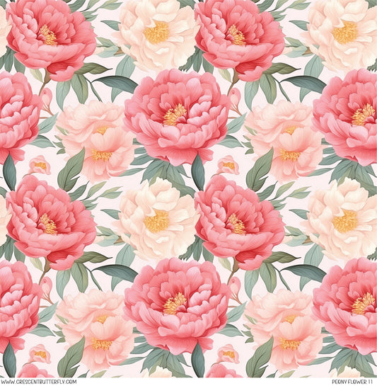 Peony Flower 11 Printed Vinyl Sheet/Wrap