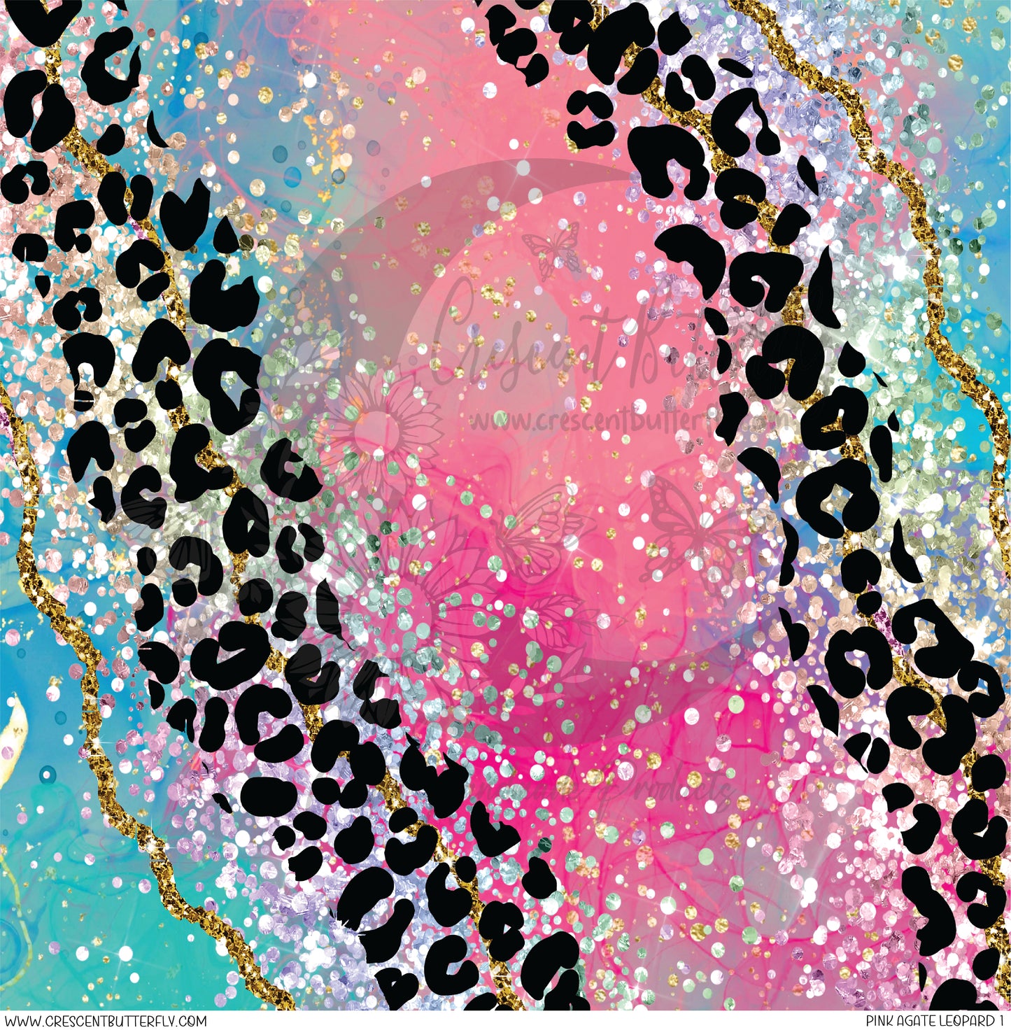 Pink Agate Leopard 1 Printed Vinyl Sheet/Wrap