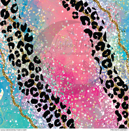 Pink Agate Leopard 1 Printed Vinyl Sheet/Wrap