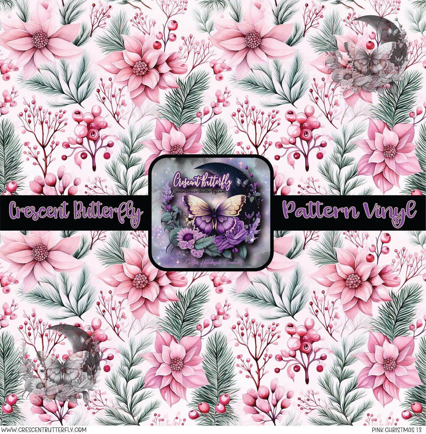 Pink Christmas 13 Printed Vinyl Sheet/Wrap