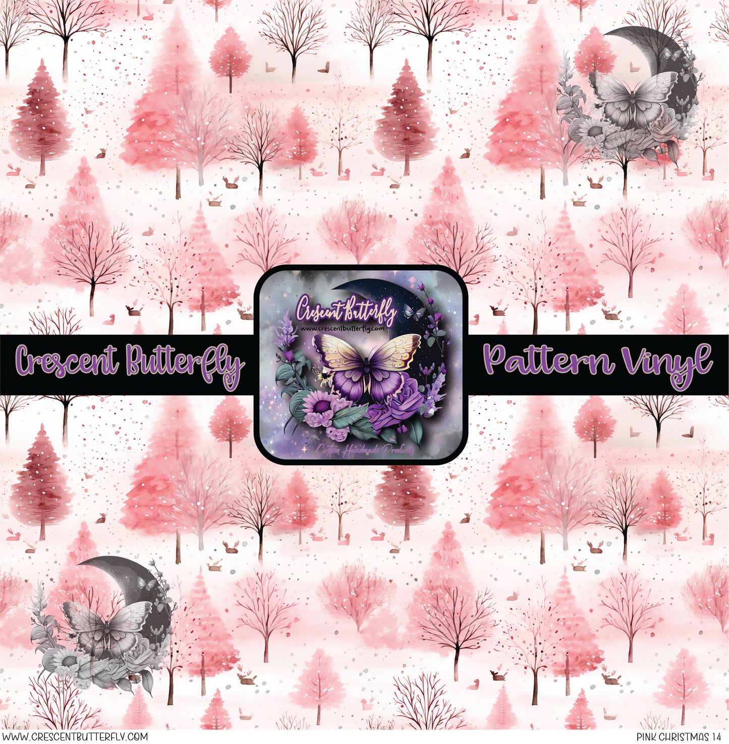 Pink Christmas 14 Printed Vinyl Sheet/Wrap