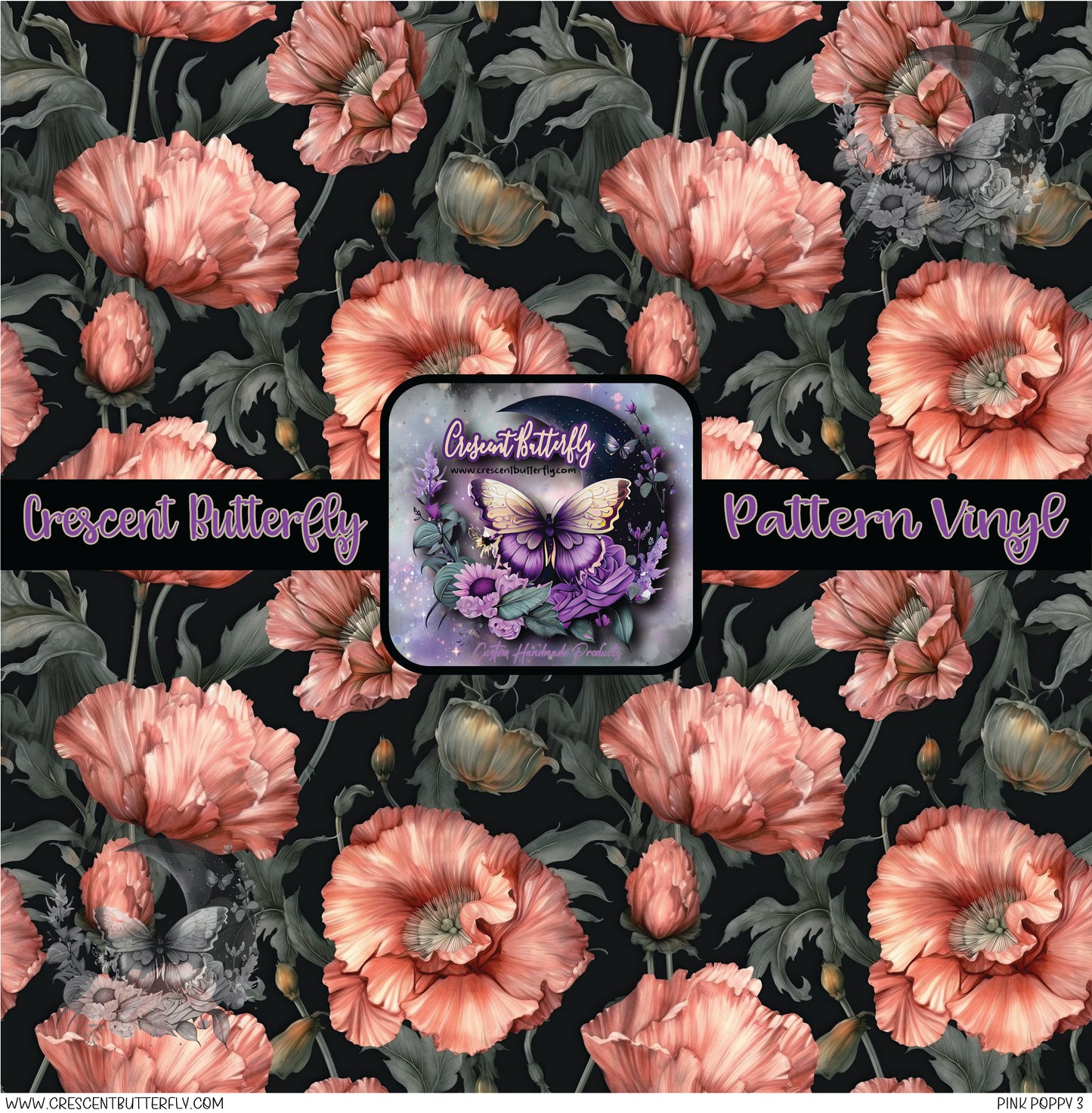 Pink Poppy 3 Printed Vinyl Sheet/Wrap