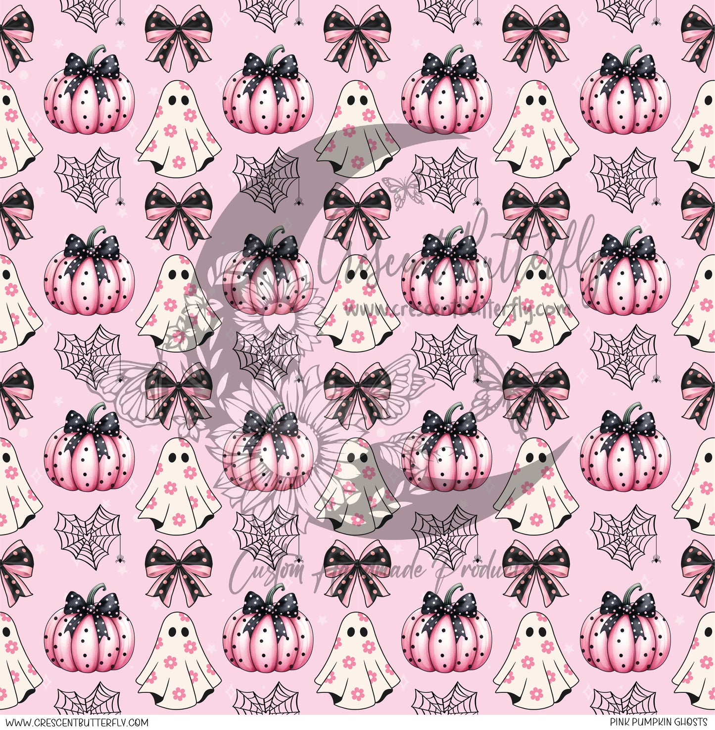 Pink Pumpkin Ghosts Printed Vinyl Sheet/Wrap