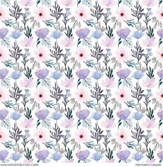 Pink Purple Flowers Vinyl Sheet/Wrap