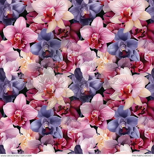 Pink Purple Orchid 1 Printed Vinyl Sheet/Wrap