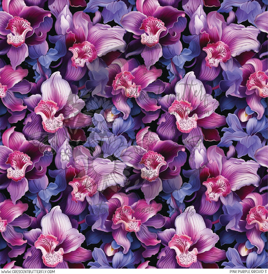 Pink Purple Orchid 3 Printed Vinyl Sheet/Wrap