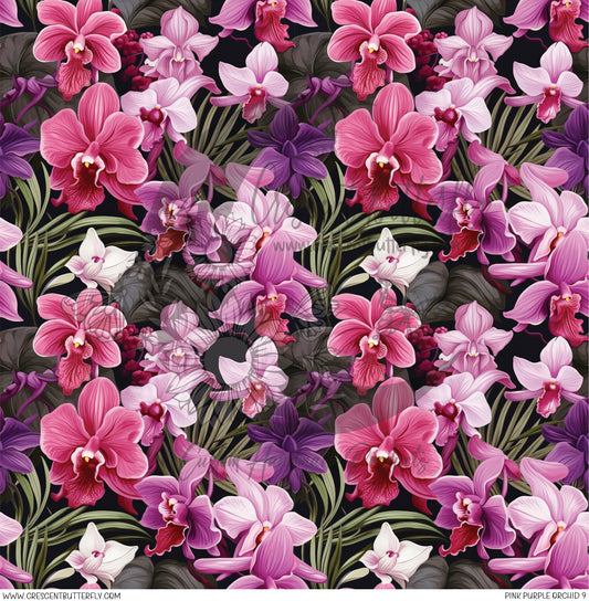 Pink Purple Orchid 9 Printed Vinyl Sheet/Wrap