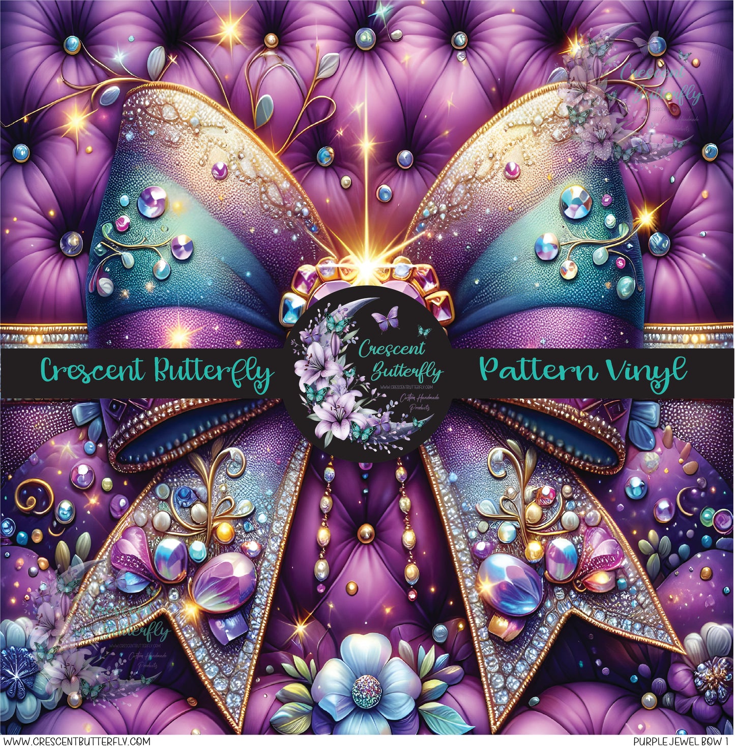 Purple Jewel Bow 1 Printed Vinyl Sheet/Wrap