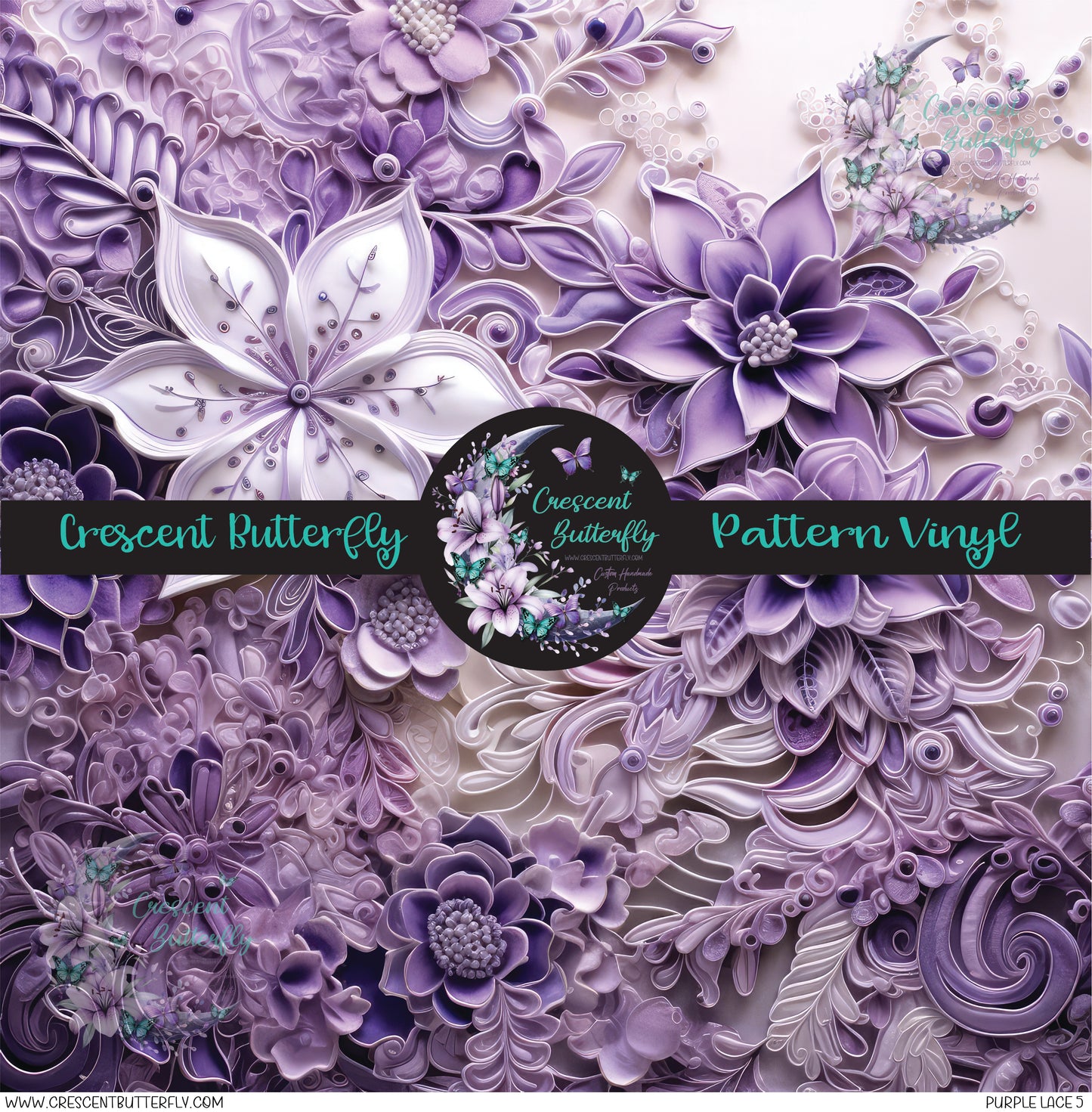 Purple Lace 5 Printed Vinyl Sheet/Wrap