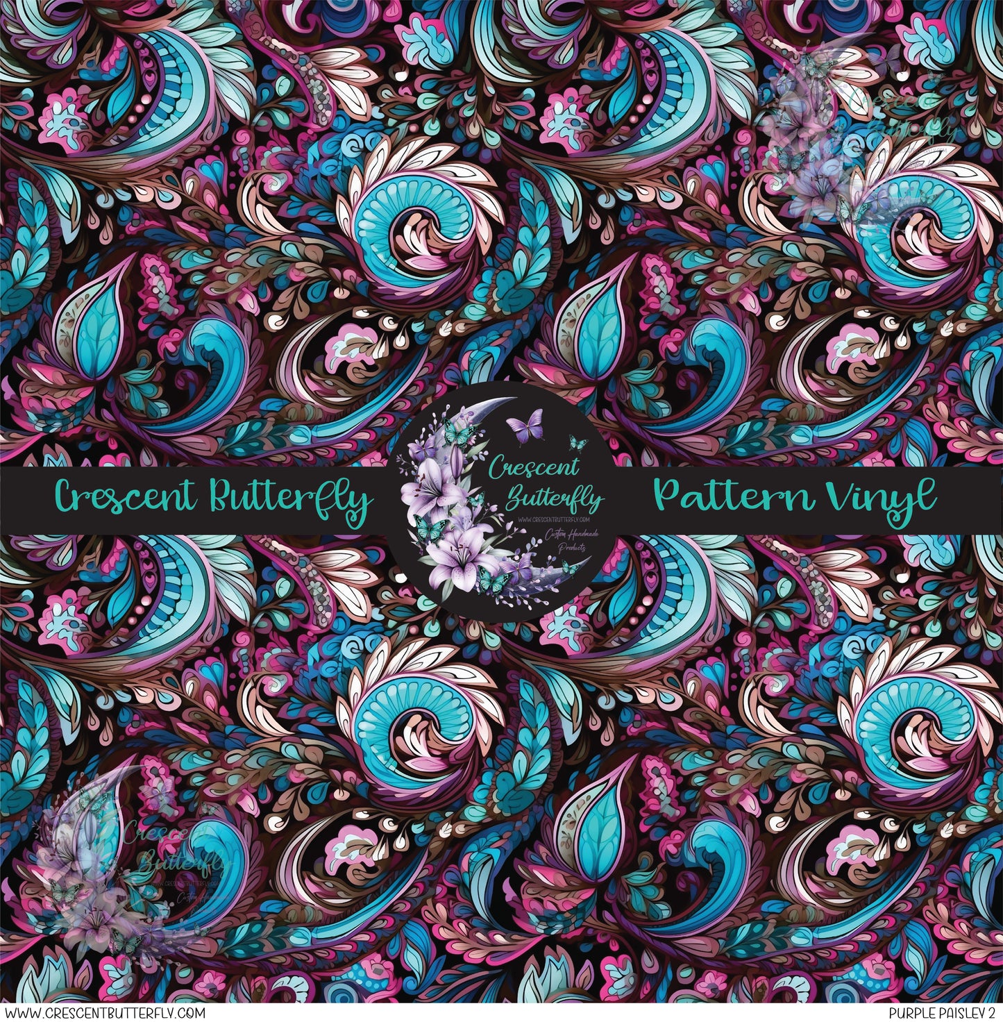 Purple Paisley 2 Printed Vinyl Sheet/Wrap
