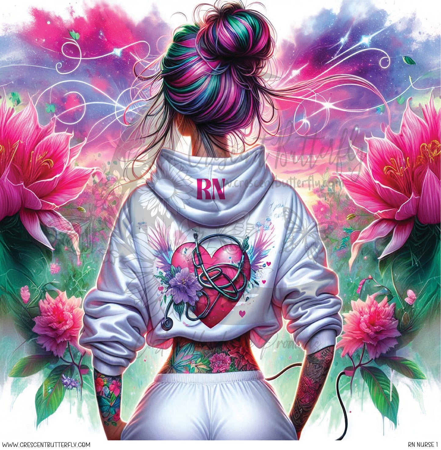 RN Nurse 1 Printed Vinyl Sheet/Wrap