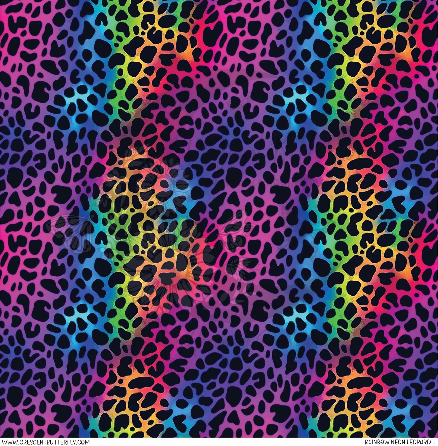 Rainbow Neon Leopard 1 Printed Vinyl Sheet/Wrap
