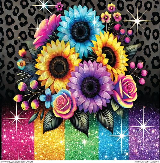 Rainbow Sunflowers 1 Printed Vinyl Sheet/Wrap