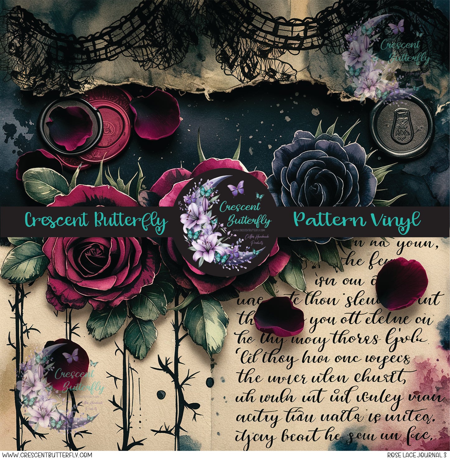 Rose Lace Journal 3 Printed Vinyl Sheet/Wrap