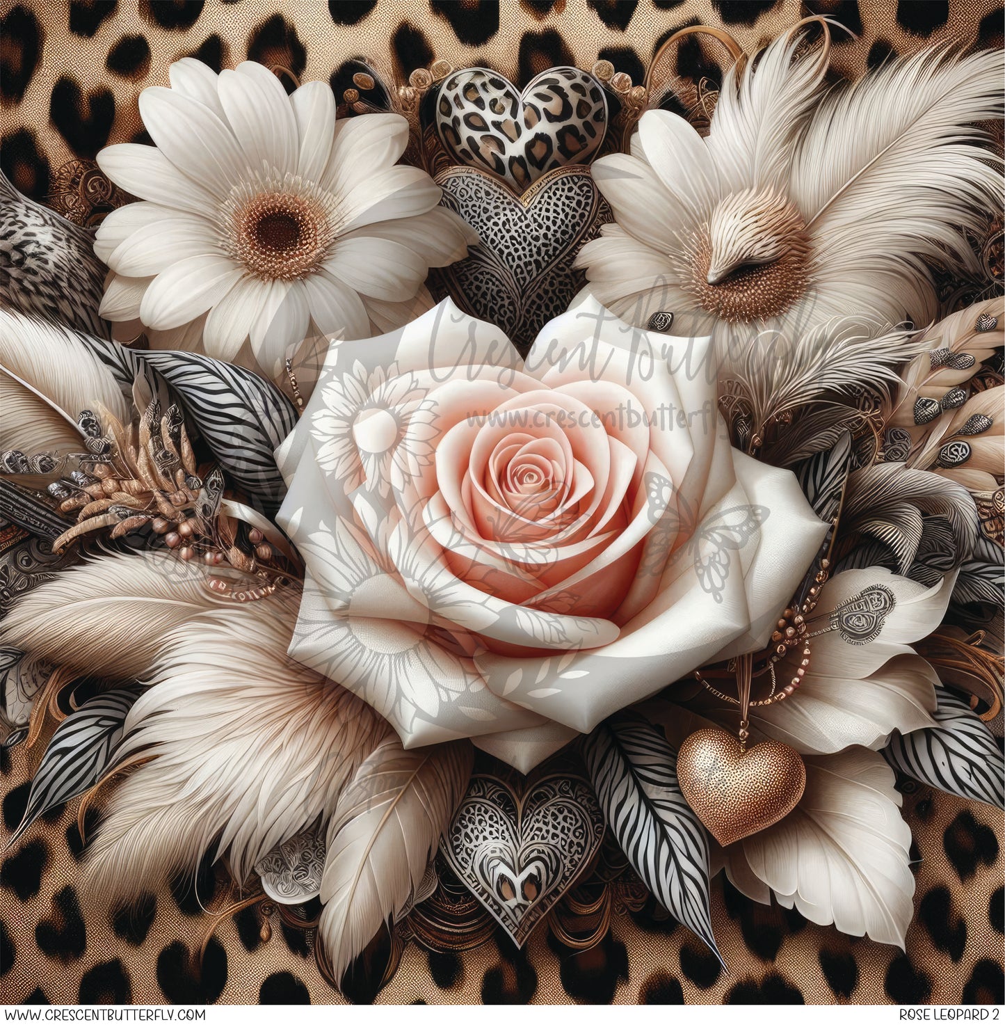 Rose Leopard 2 Printed Vinyl Sheet/Wrap