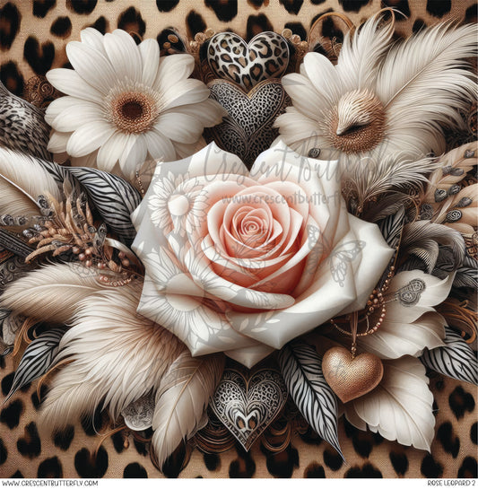 Rose Leopard 2 Printed Vinyl Sheet/Wrap
