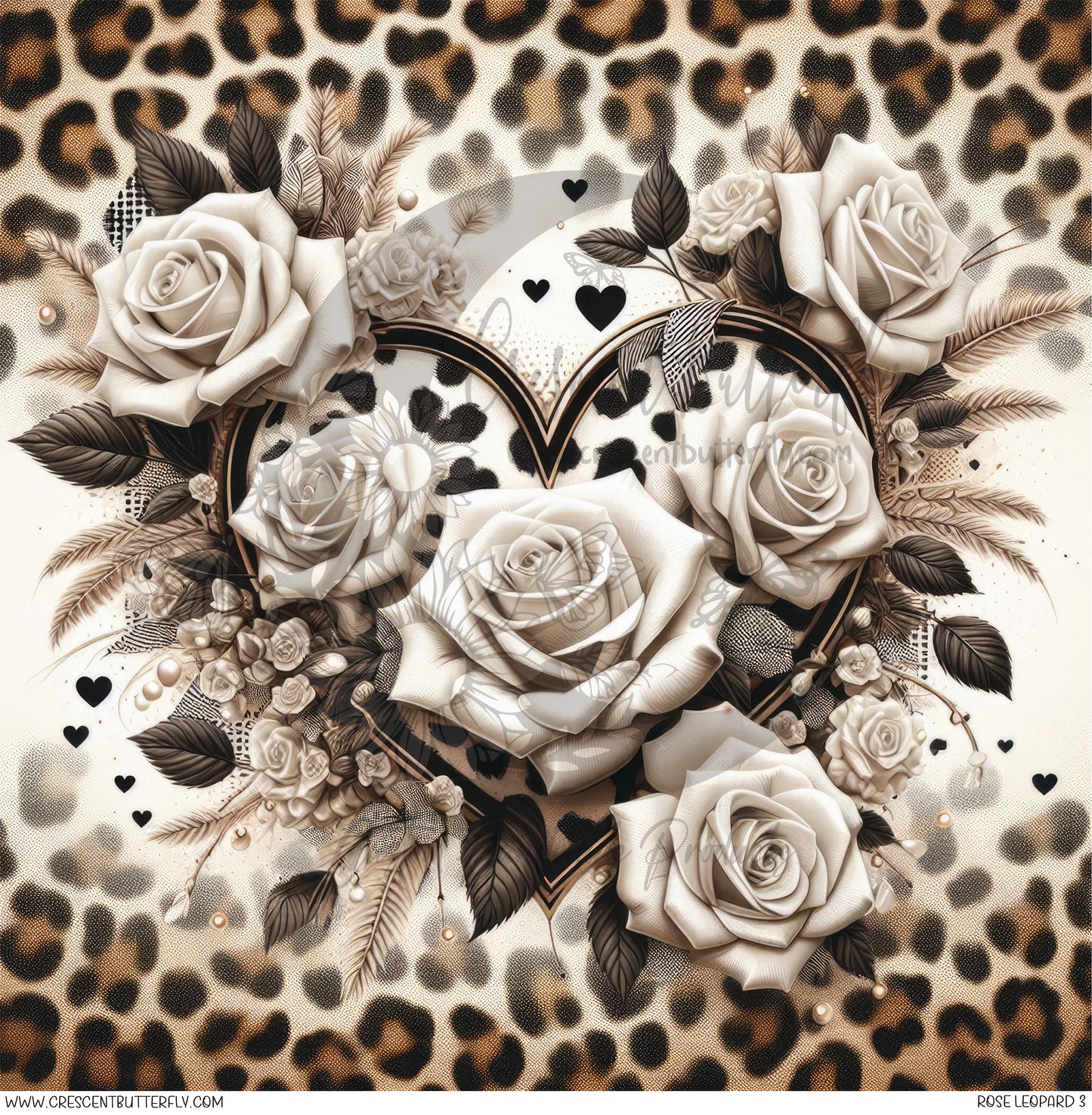 Rose Leopard 3 Printed Vinyl Sheet/Wrap