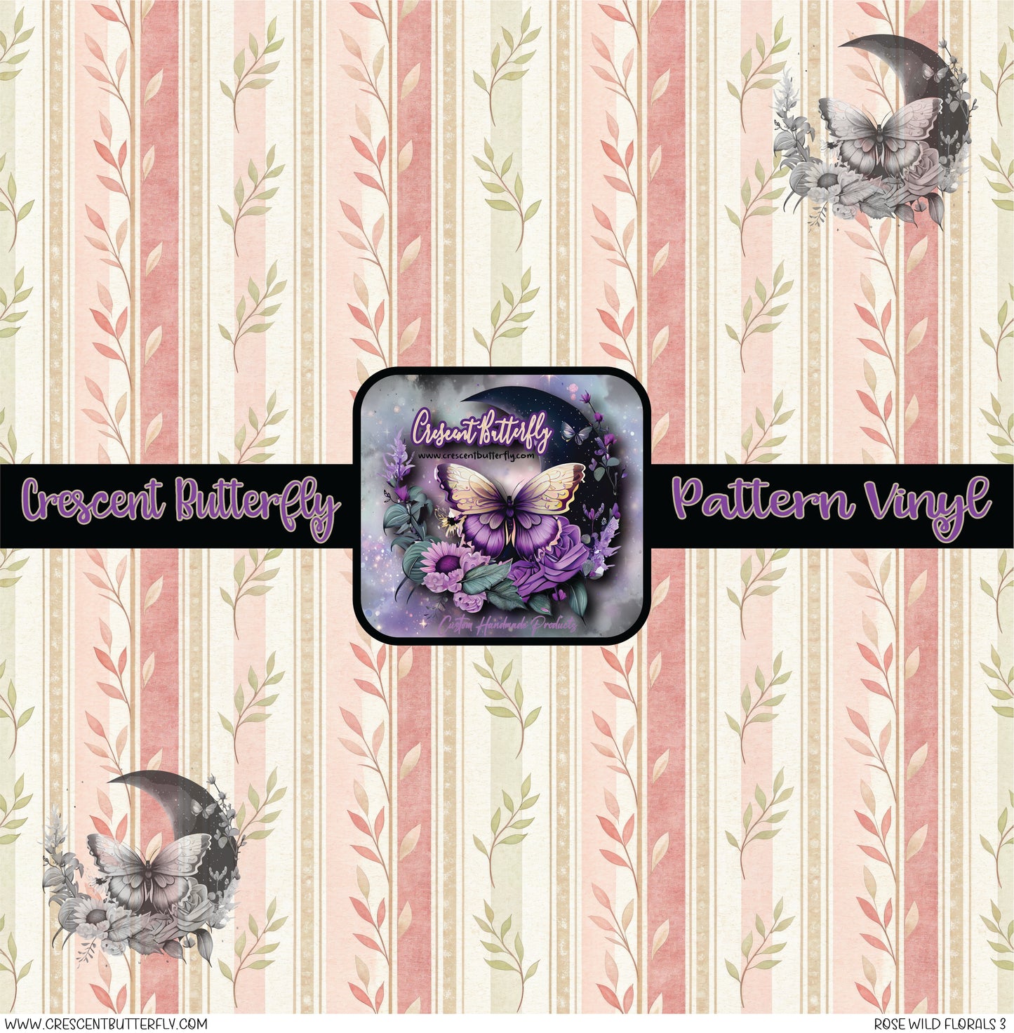 Rose Wild Florals 3 Printed Vinyl Sheet/Wrap