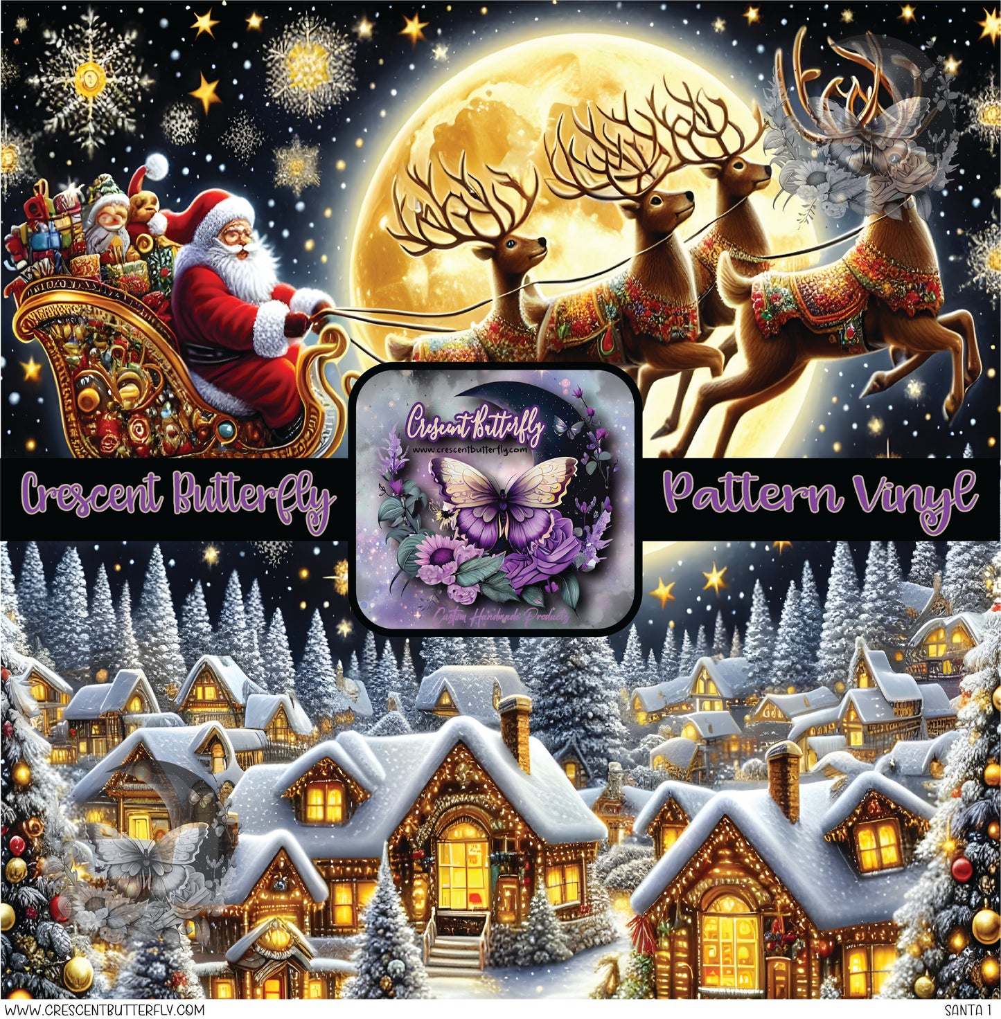 Santa 1 Printed Vinyl Sheet/Wrap