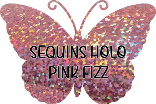 Sequins Holographic Pink Fizz Pre-Cut Pinstripe Vinyl Sheet