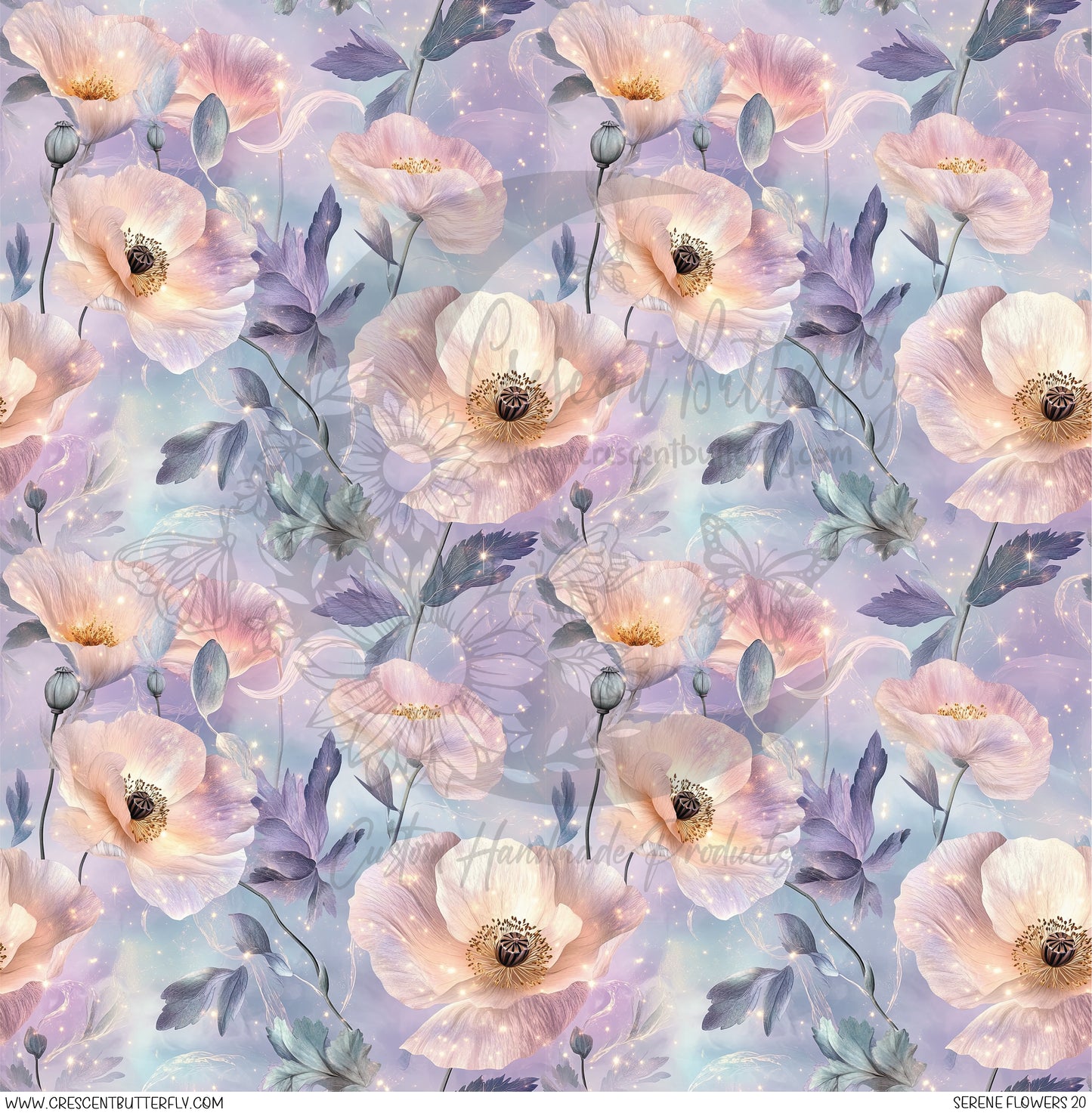 Serene Flowers 20 Printed Vinyl Sheet/Wrap