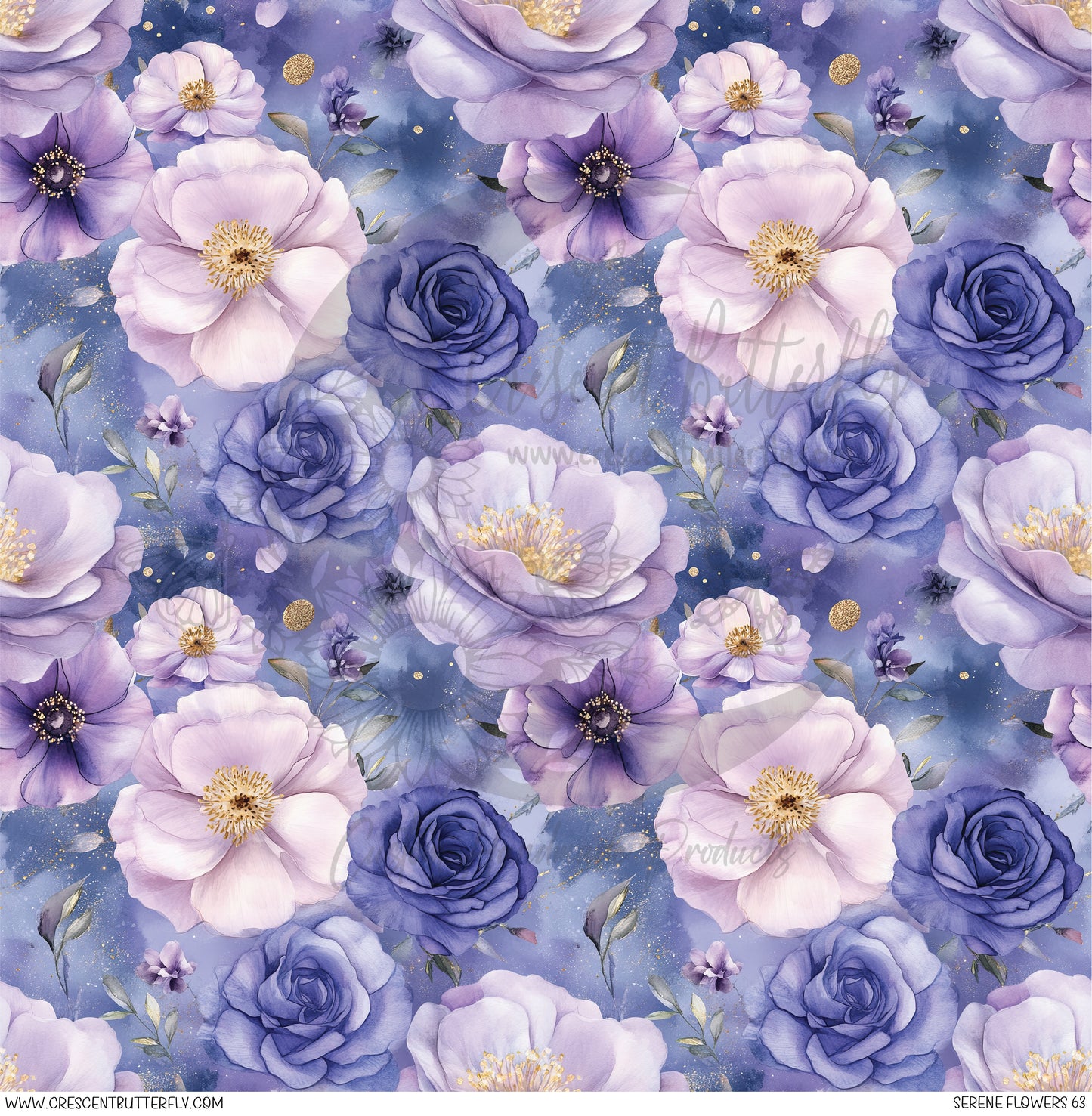 Serene Flowers 63 Printed Vinyl Sheet/Wrap
