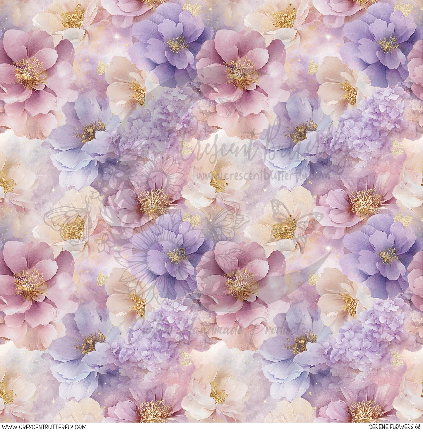 Serene Flowers 68 Printed Vinyl Sheet/Wrap