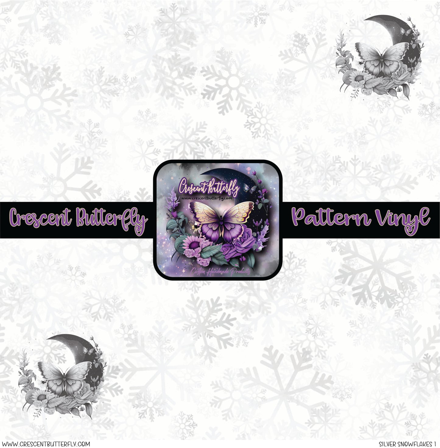 Silver Snowflakes 1 Printed Vinyl Sheet/Wrap